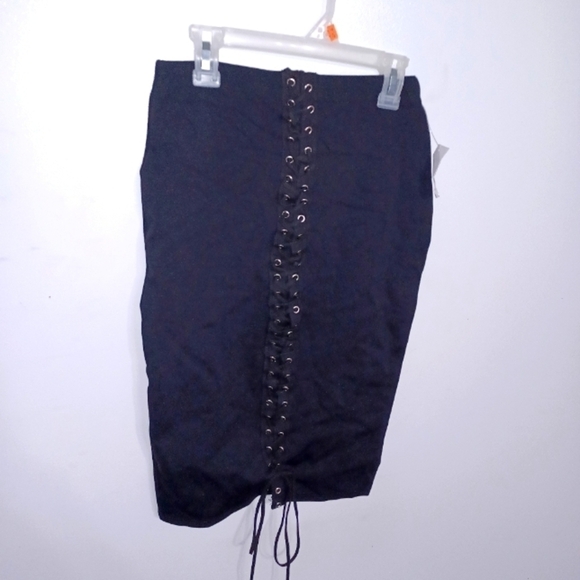 Charlotte Russe Dresses & Skirts - Sexy Black Criss Cross Lace Up Pencil Skirt